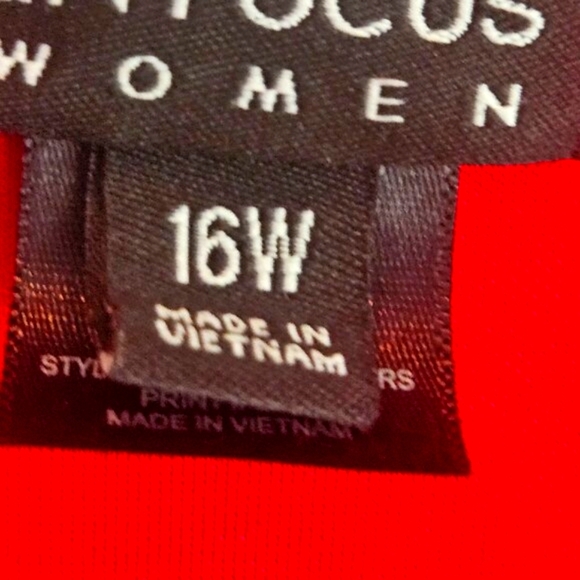 Encore Pullover Comfy Event Shimmer Fit Flare stretch red dress, midi v-neck  16 - Picture 3 of 4